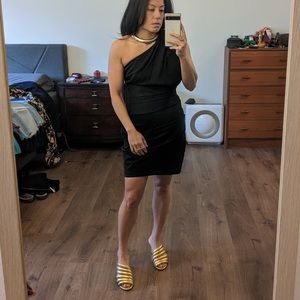ASOS one shoulder black cocktail dresss